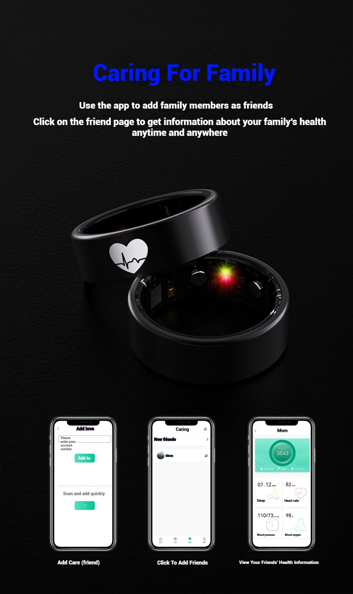 New R30 Smart Ring – ECG/Heart Rate/Blood Oxygen/Temperature/Sleep Tracking/Multi-Sport Modes Health Monitor Ring