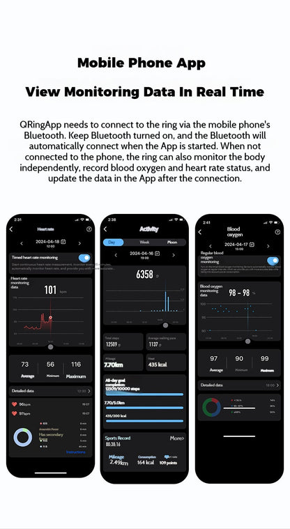 New R06 Smart Ring – Waterproof BP/SpO2/Sleep/Heart Rate/Step Tracking, Multi-Sport Modes