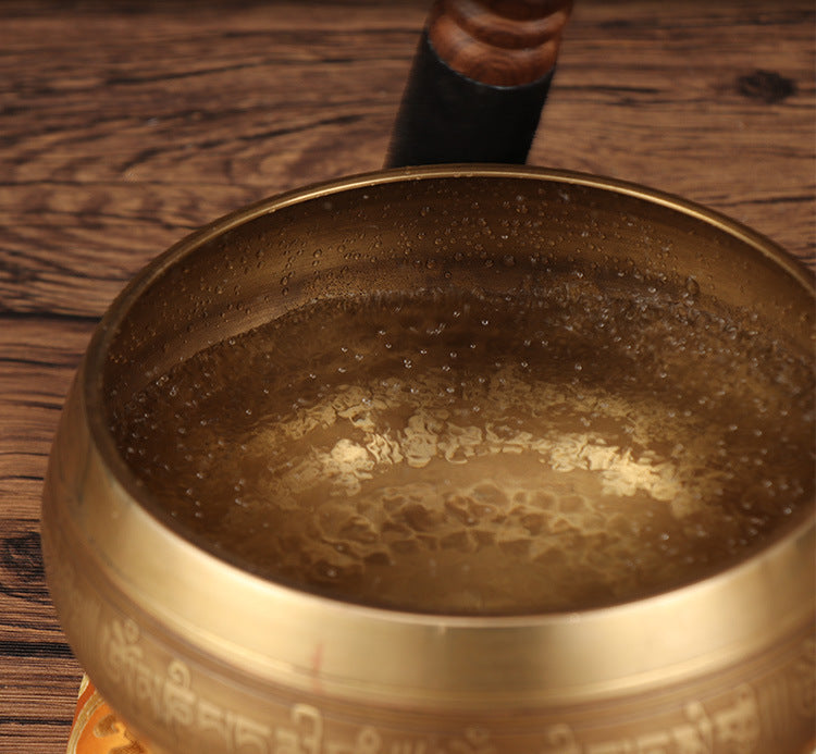 Nepal Handmade Tibetan Singing Bowl - Six-Syllable Mantra Meditation Bowl for Yoga, Sound Healing & Feng Shui (Multiple Sizes)