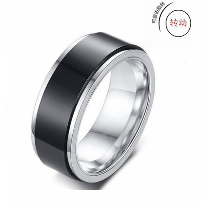 Titanium Steel Geometric Rings - Trendy Euro & Korean Minimalist Style (Black/Gold/Rainbow/Silver/Rose Gold)