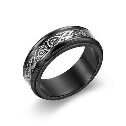 Titanium Steel Geometric Rings - Trendy Euro & Korean Minimalist Style (Black/Gold/Rainbow/Silver/Rose Gold)