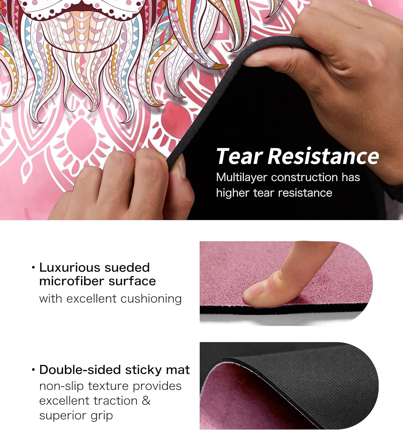 Suede & Natural Rubber Meditation Yoga Mat – Non-Slip Round Zen Mat for Yoga, Pilates & Workout