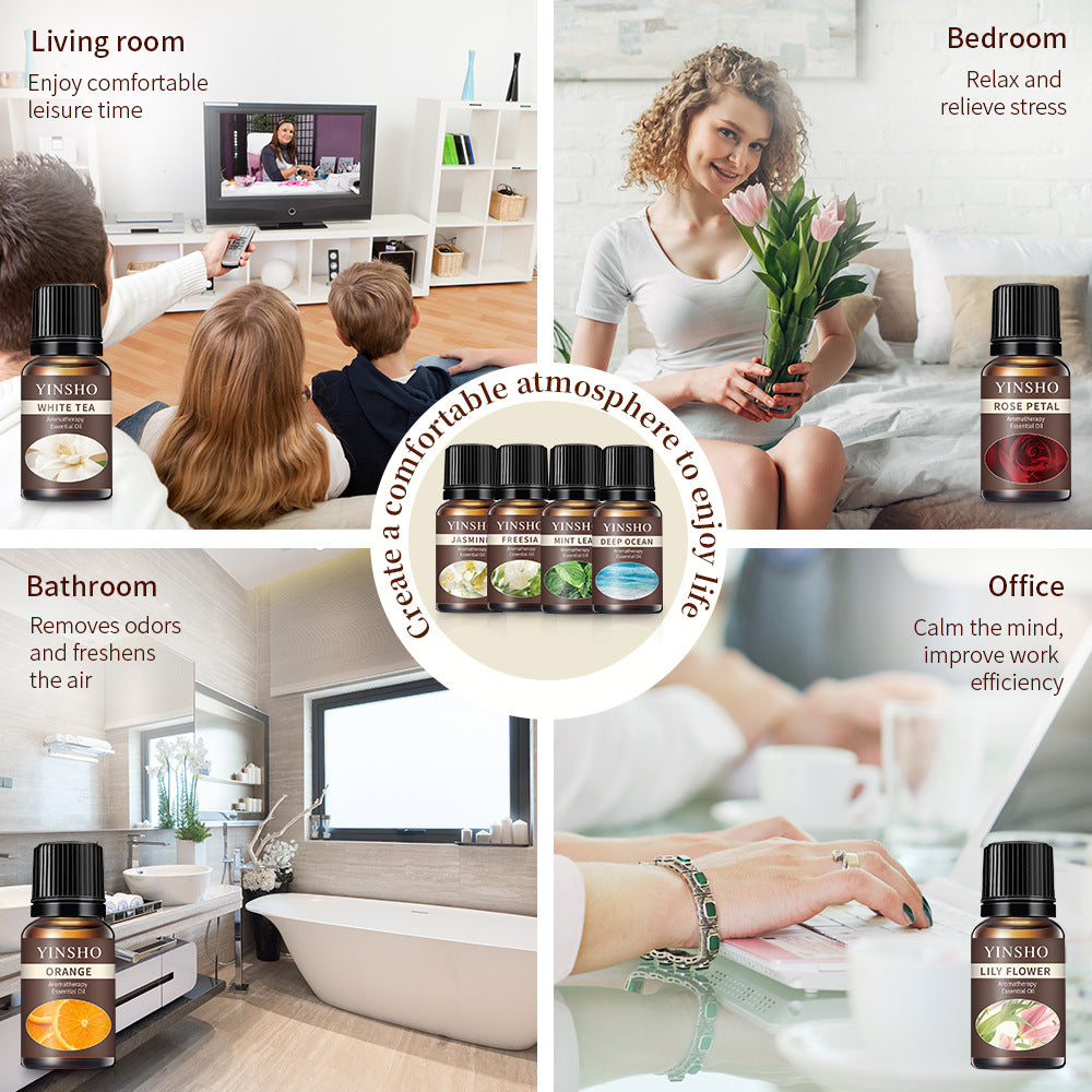 【Meditation Essential Oil】YINSHO Aromatherapy Oil 10ml - Oil-Soluble for Diffuser Stone/Candle, 15 Scents (Lavender/Orange/White Tea) | Sleep Aid & Stress Relief