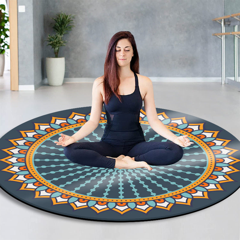 Suede Round Meditation Mat – Non-Slip, Thickened for Yoga, Fitness, Jump Rope & Zen Sitting （Multiple Patterns）