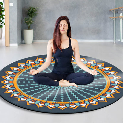 Suede Round Meditation Mat – Non-Slip, Thickened for Yoga, Fitness, Jump Rope & Zen Sitting （Multiple Patterns）