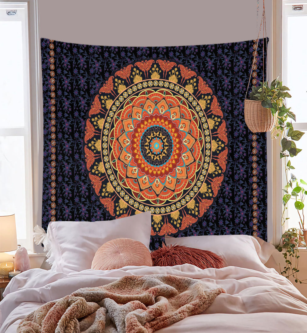 Mandala Meditation Yoga Tapestry, Bohemian Wall Hanging for Living Room & Bedroom, Machine Washable