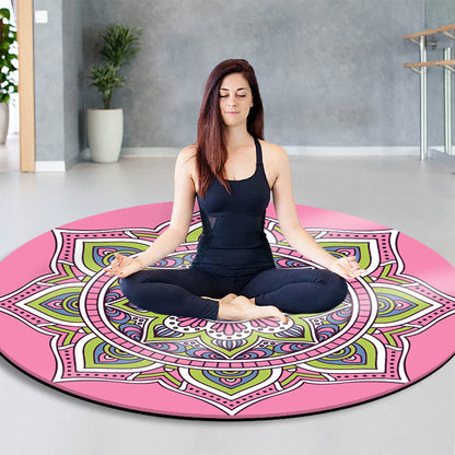 Suede Round Meditation Mat – Non-Slip, Thickened for Yoga, Fitness, Jump Rope & Zen Sitting （Multiple Patterns）