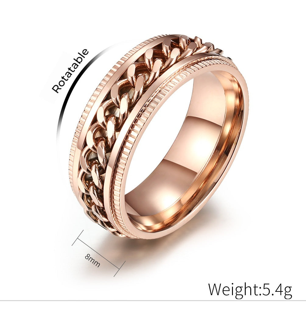 Titanium Steel Bottle Opener Chain Ring – Meditation Anxiety Relief Hip-Hop Trendy Finger Ring