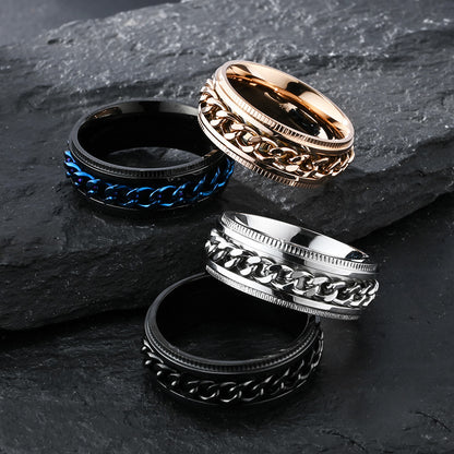 Titanium Steel Bottle Opener Chain Ring – Meditation Anxiety Relief Hip-Hop Trendy Finger Ring