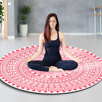 Suede Round Meditation Mat – Non-Slip, Thickened for Yoga, Fitness, Jump Rope & Zen Sitting （Multiple Patterns）