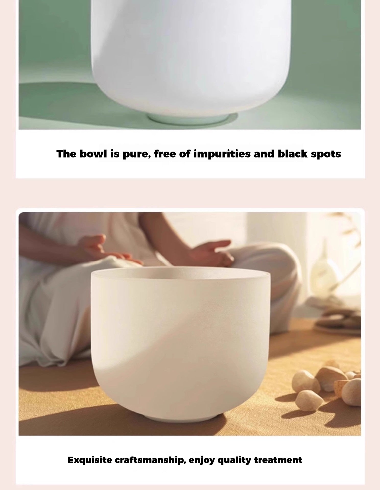 432Hz Crystal Singing Bowl Set - Yoga Meditation Sound Healing Bowl, Stress Relief, High-Purity Quartz, Precision Tuned