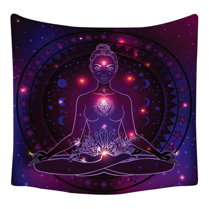 Lotus Seven Stars Tapestry Nordic Style Yoga Meditation Wall Hanging Hand Washable Home Decor (mutiple options)