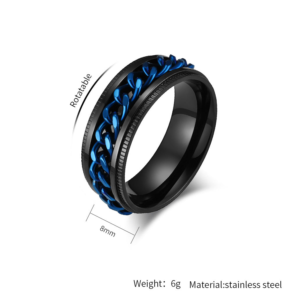 Titanium Steel Bottle Opener Chain Ring – Meditation Anxiety Relief Hip-Hop Trendy Finger Ring