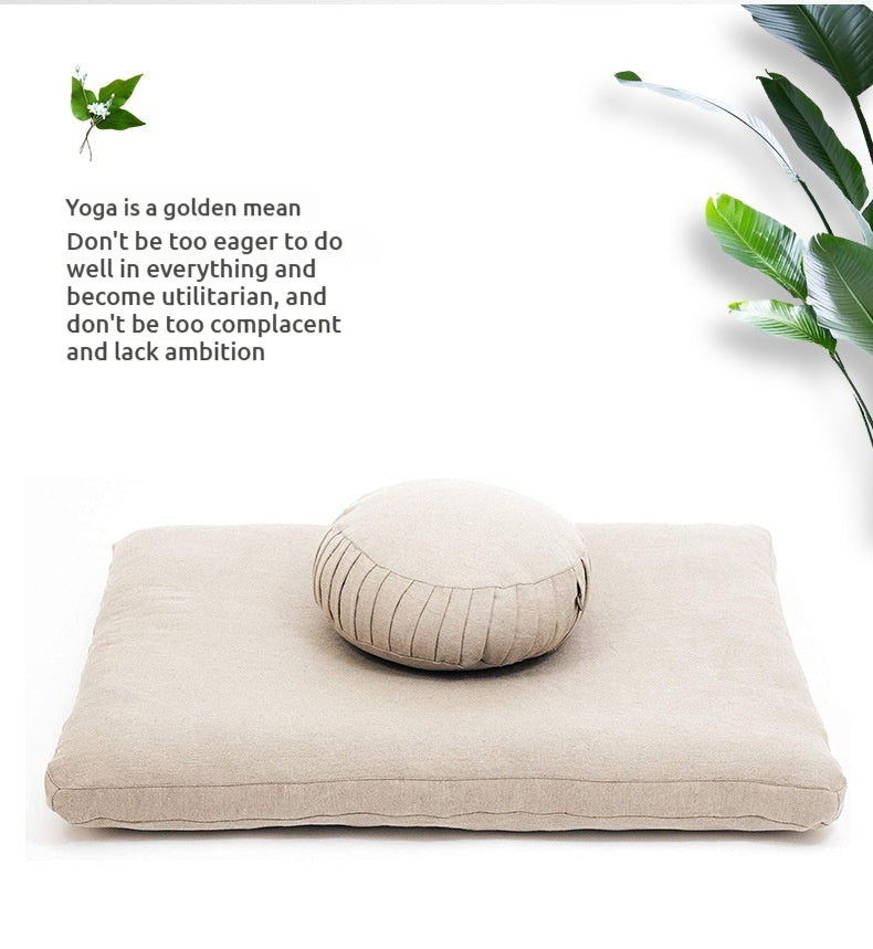 Round Comfort Yoga Meditation Cushion – Soft Exercise Seat Pad, 3D Cotton Filled, Multiple Colors (Purple/Khaki)