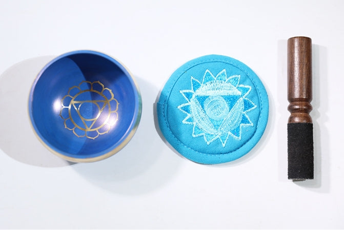 Nepal Handmade Singing Bowl Set for Meditation & Yoga (7 Chakra Colors) – Copper Tibetan Sound Bowl