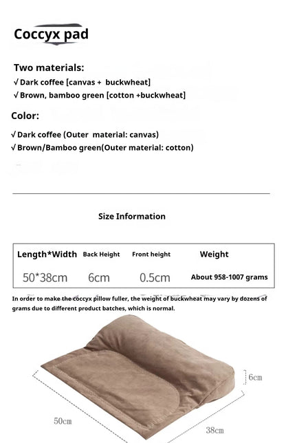 Retro Buckwheat Meditation Cushion - Ergonomic Tailbone Support Pillow for Yoga, Zen Sitting