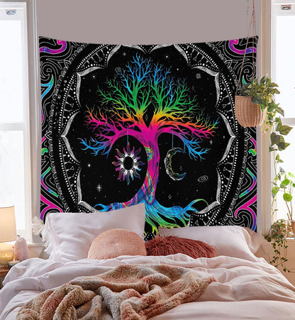 Mandala Meditation Yoga Tapestry, Bohemian Wall Hanging for Living Room & Bedroom, Machine Washable