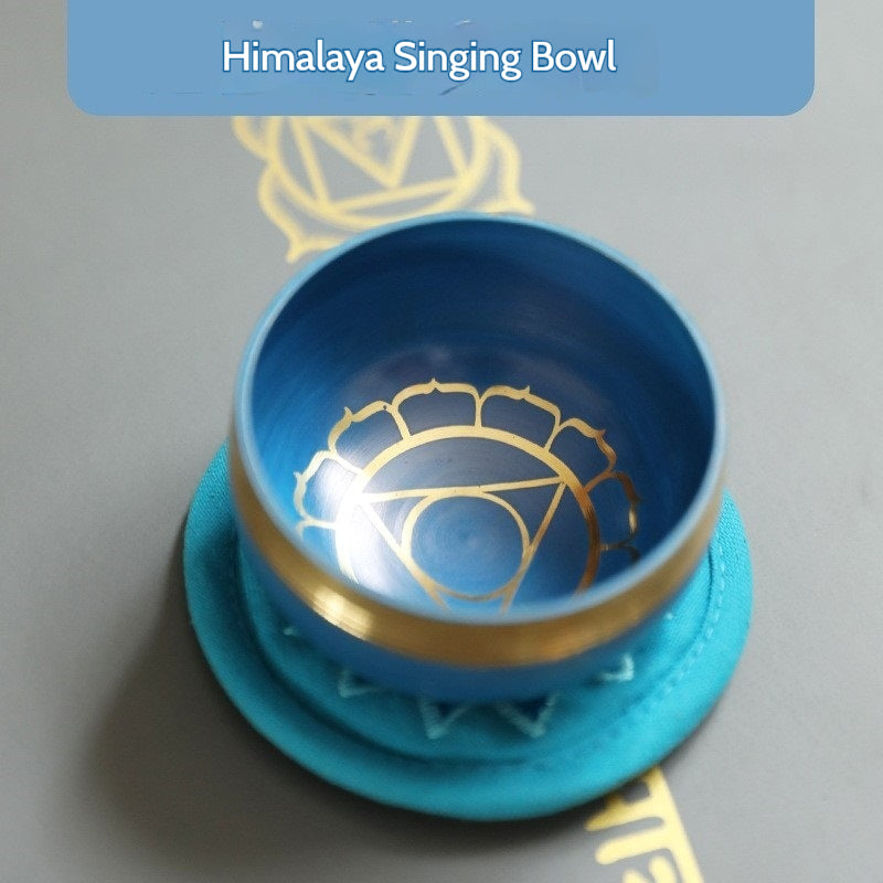 Nepal Handmade Singing Bowl Set for Meditation & Yoga (7 Chakra Colors) – Copper Tibetan Sound Bowl