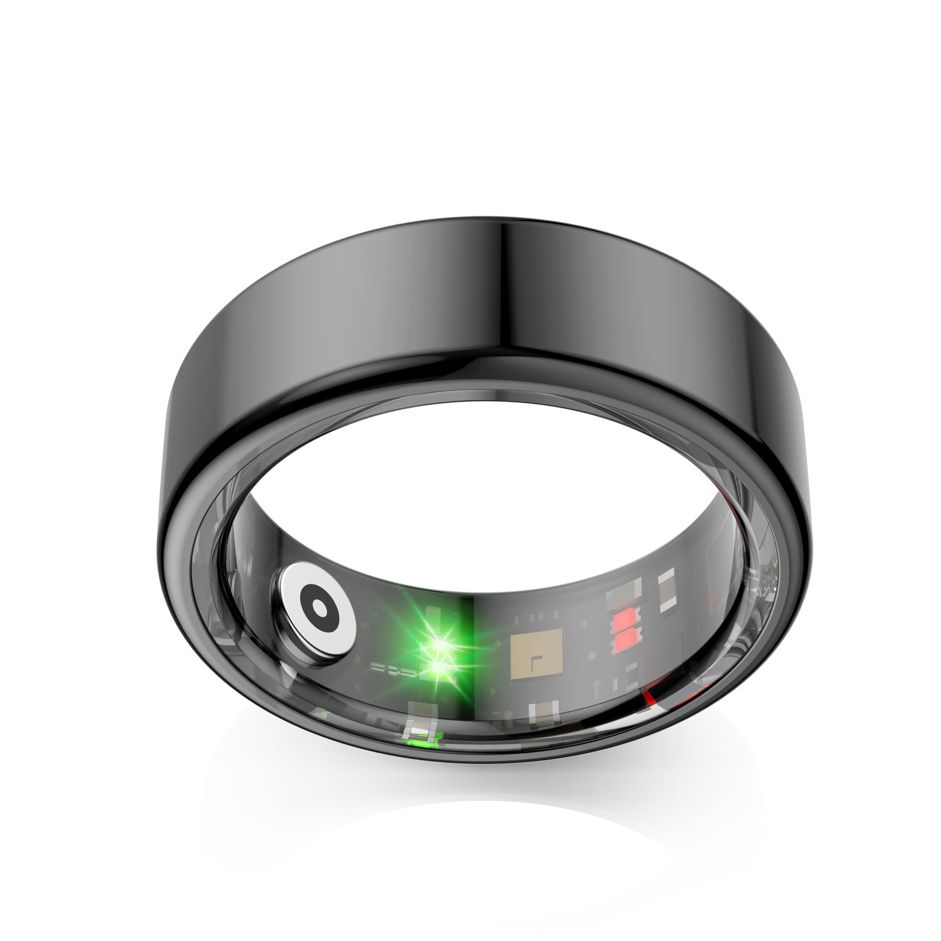 R02 Smart Ring – Waterproof Blood Oxygen Monitor, Sleep Tracker, Heart Rate Monitor, Fitness & Photo Smart Ring (Black/Gold, Multiple Sizes)