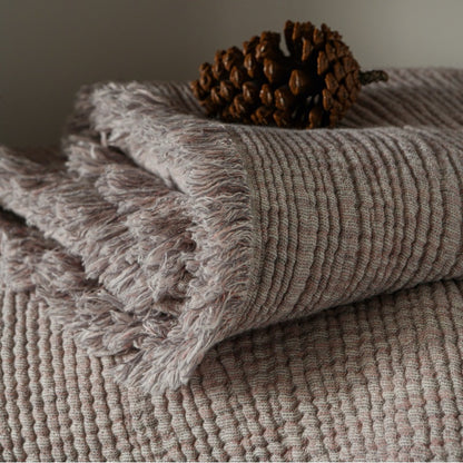 Meditation Yoga Blanket | Cotton Linen Fringe Throw Blanket | All-Season Use | Wabi-Sabi Style | Nap Sofa Blanket | 130*170cm/150*200cm