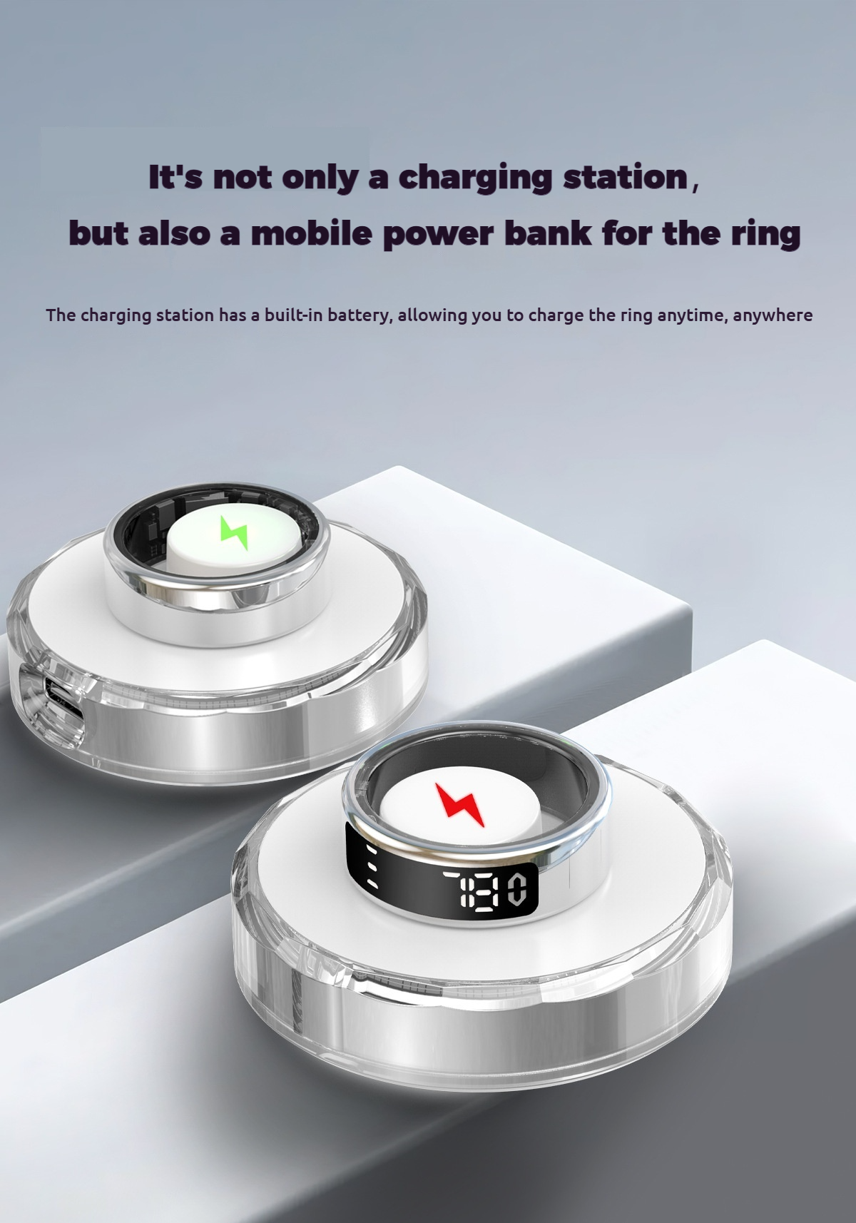 SY01 Smart Ring with Display – Health Monitor for Heart Rate, SpO2, Sleep Tracking, Gesture Control, Long Battery Life, IP68 Waterproof
