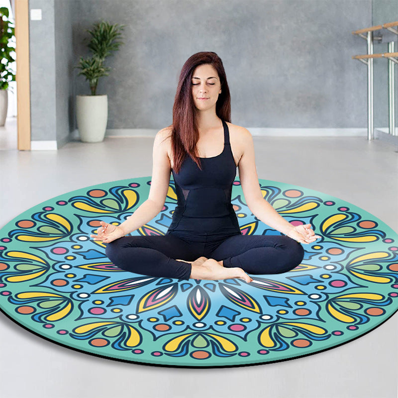 Suede Round Meditation Mat – Non-Slip, Thickened for Yoga, Fitness, Jump Rope & Zen Sitting （Multiple Patterns）