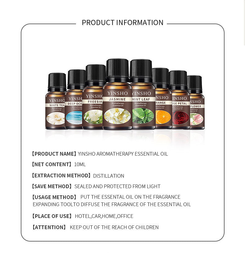 【Meditation Essential Oil】YINSHO Aromatherapy Oil 10ml - Oil-Soluble for Diffuser Stone/Candle, 15 Scents (Lavender/Orange/White Tea) | Sleep Aid & Stress Relief