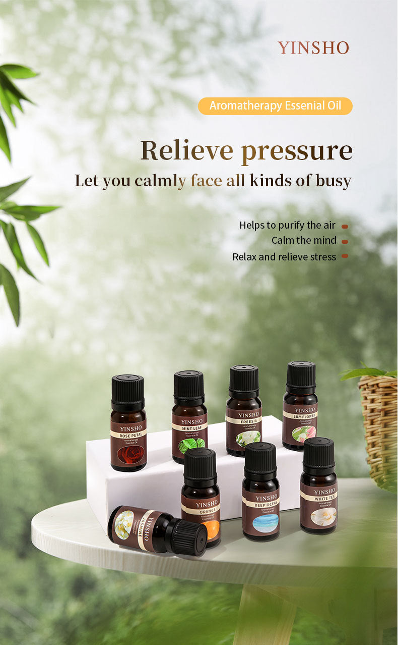 【Meditation Essential Oil】YINSHO Aromatherapy Oil 10ml - Oil-Soluble for Diffuser Stone/Candle, 15 Scents (Lavender/Orange/White Tea) | Sleep Aid & Stress Relief