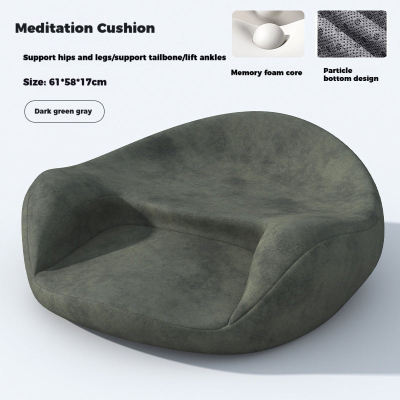 Meditation Cushion with Memory Foam - Yoga Mat for Zen Sitting, Ergonomic Support, Non-Collapsing Seat