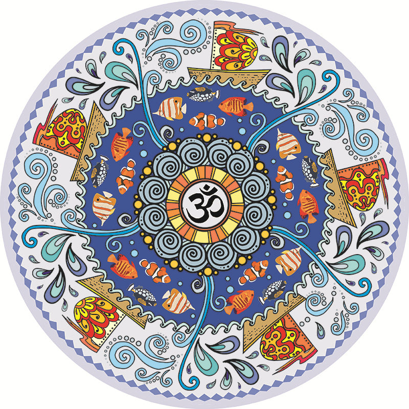 Suede & Natural Rubber Meditation Yoga Mat – Non-Slip Round Zen Mat for Yoga, Pilates & Workout