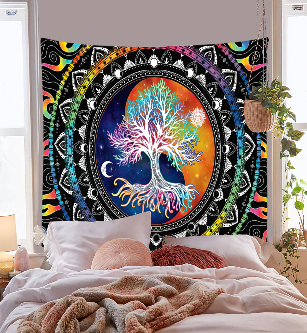 Mandala Meditation Yoga Tapestry, Bohemian Wall Hanging for Living Room & Bedroom, Machine Washable
