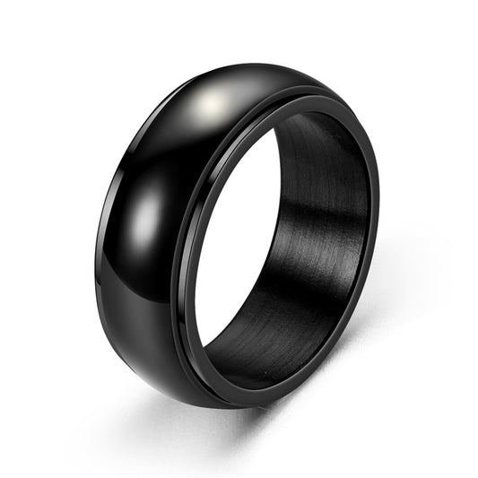 Titanium Steel Spinning Ring – Stress Relief Rotating Meditation Yoga Mindfulness Jewelry