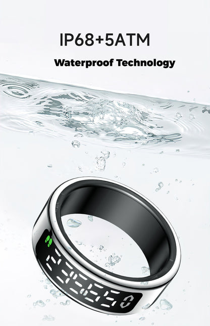 SY01 Smart Ring with Display – Health Monitor for Heart Rate, SpO2, Sleep Tracking, Gesture Control, Long Battery Life, IP68 Waterproof