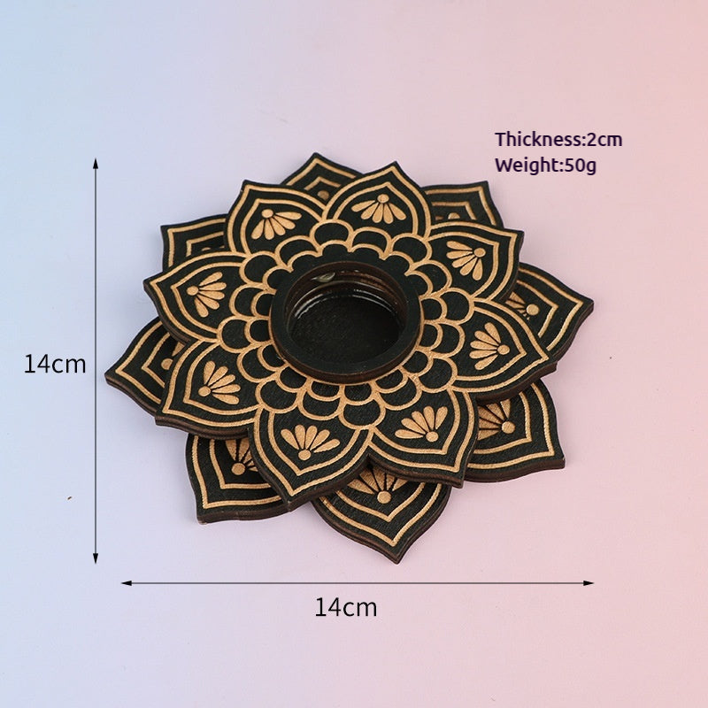 Multi-Layer Crystal Ball Display Stand Wooden Craft Base – Meditation Energy Creative Wooden Decor (Style A/B/C, with Crown Decoration)