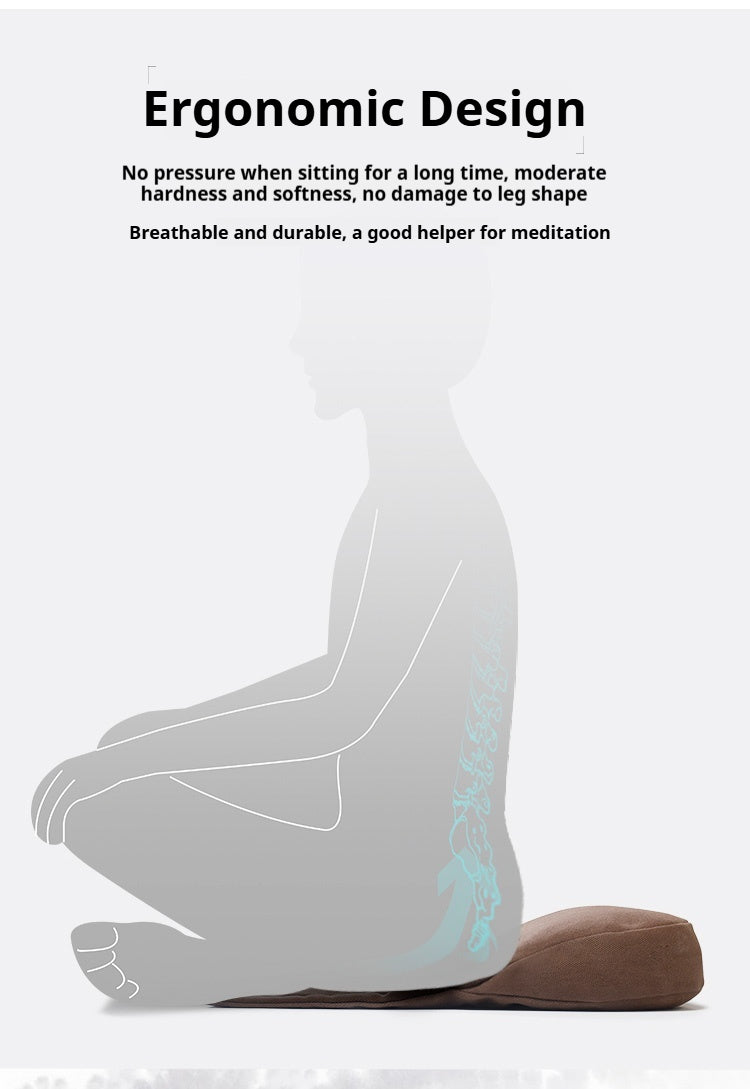 Retro Buckwheat Meditation Cushion - Ergonomic Tailbone Support Pillow for Yoga, Zen Sitting