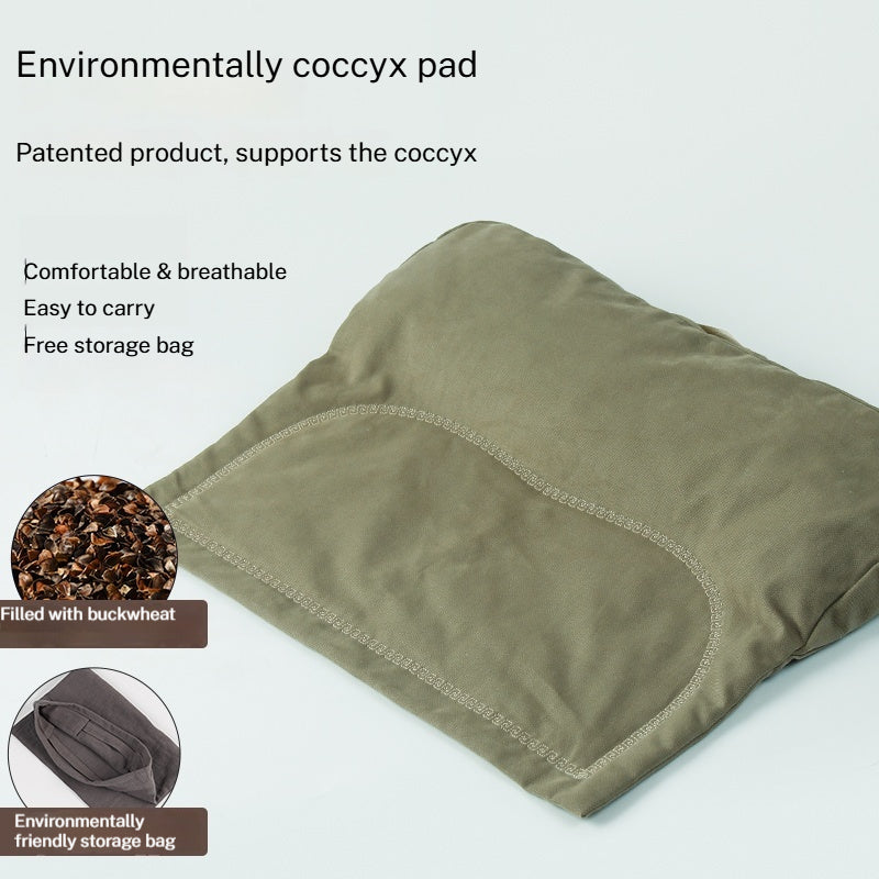 Retro Buckwheat Meditation Cushion - Ergonomic Tailbone Support Pillow for Yoga, Zen Sitting