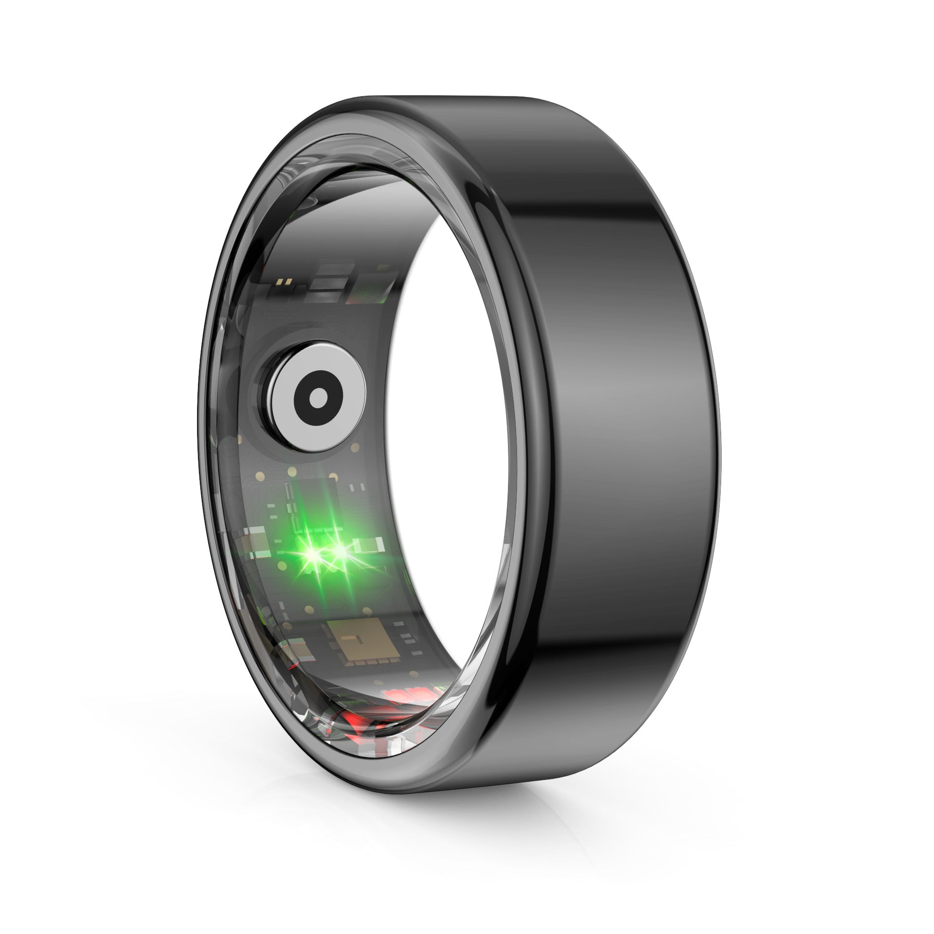 R02 Smart Ring – Waterproof Blood Oxygen Monitor, Sleep Tracker, Heart Rate Monitor, Fitness & Photo Smart Ring (Black/Gold, Multiple Sizes)