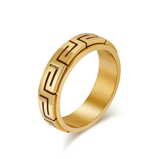 INS Minimalist Luxury Titanium Steel Meditation Spinner Ring for Anxiety Relief, Stress Reduction, Fashion Finger Ring