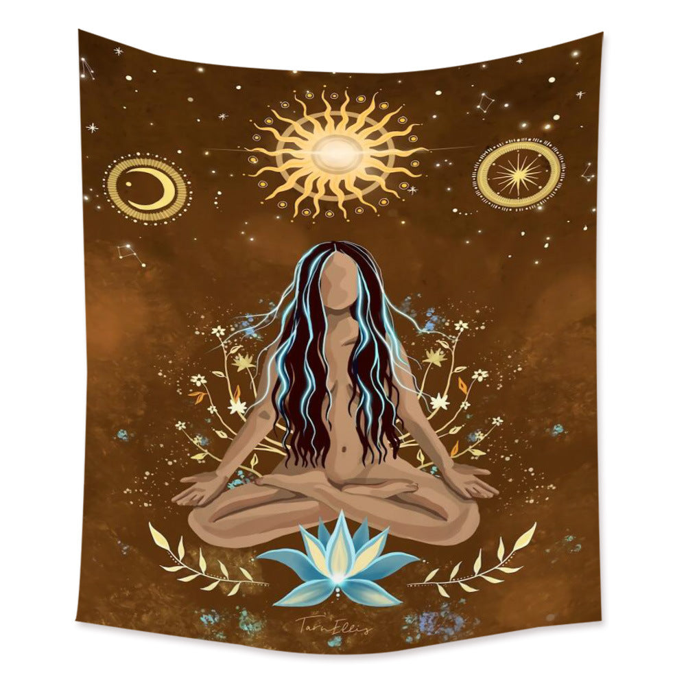 Lotus Seven Stars Tapestry Nordic Style Yoga Meditation Wall Hanging Hand Washable Home Decor (mutiple options)