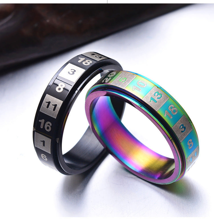 Titanium Steel Spinning Meditation Ring for Anxiety Relief - Stress Reduction Couple Ring