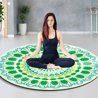 Suede Round Meditation Mat – Non-Slip, Thickened for Yoga, Fitness, Jump Rope & Zen Sitting （Multiple Patterns）