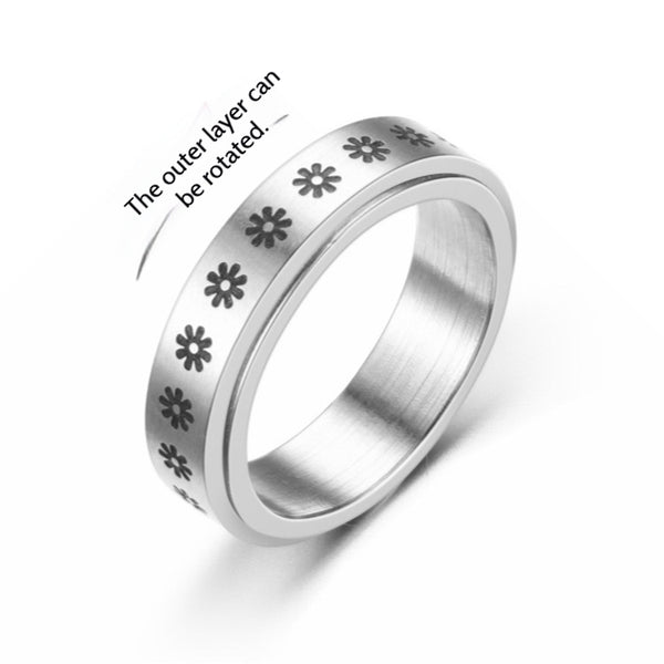 Titanium Steel Geometric Rings - Trendy Euro & Korean Minimalist Style (Black/Gold/Rainbow/Silver/Rose Gold)