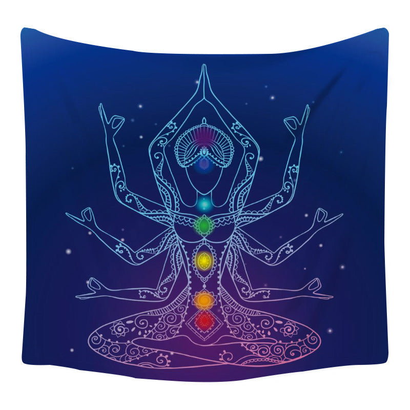 Lotus Seven Stars Tapestry Nordic Style Yoga Meditation Wall Hanging Hand Washable Home Decor (mutiple options)