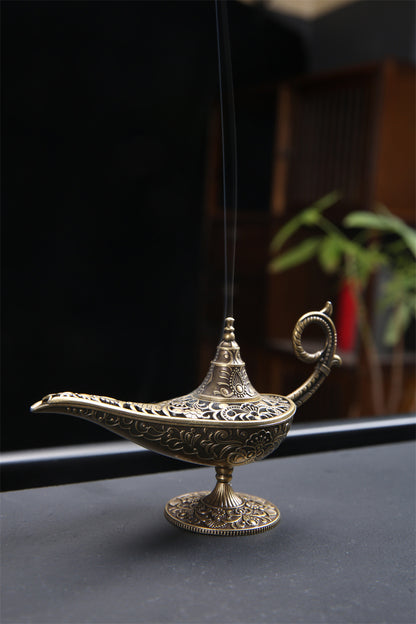 Aladdin Lamp Meditation Incense Set - Auspicious Cloud Pads (Li Yu's Bedchamber/Ambergris/Osmanthus),for Air Purifying, Stress Relief & Better Sleep