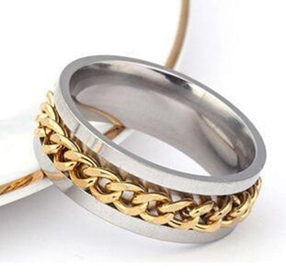 Titanium Steel Geometric Rings - Trendy Euro & Korean Minimalist Style (Black/Gold/Rainbow/Silver/Rose Gold)