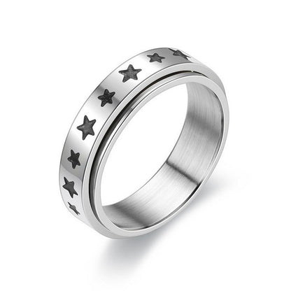 Titanium Steel Geometric Rings - Trendy Euro & Korean Minimalist Style (Black/Gold/Rainbow/Silver/Rose Gold)