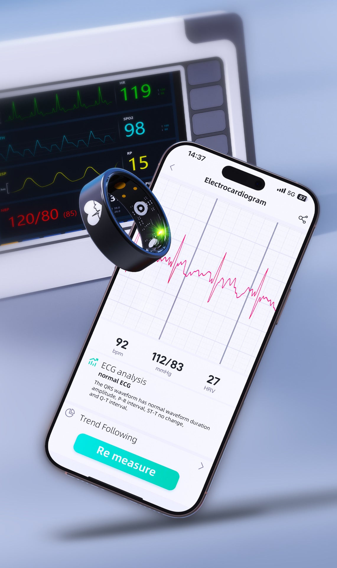 New R30 Smart Ring – ECG/Heart Rate/Blood Oxygen/Temperature/Sleep Tracking/Multi-Sport Modes Health Monitor Ring