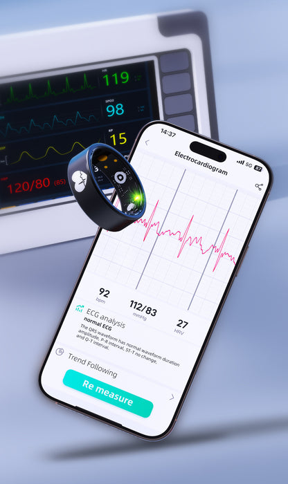 New R30 Smart Ring – ECG/Heart Rate/Blood Oxygen/Temperature/Sleep Tracking/Multi-Sport Modes Health Monitor Ring