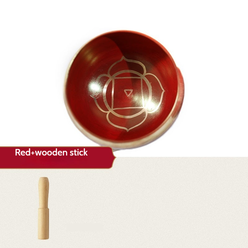Nepal Handmade Singing Bowl Set for Meditation & Yoga (7 Chakra Colors) – Copper Tibetan Sound Bowl