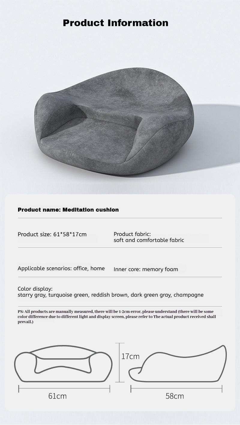Meditation Cushion with Memory Foam - Yoga Mat for Zen Sitting, Ergonomic Support, Non-Collapsing Seat